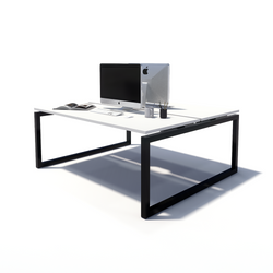 Gen O 2 Person Back to Back Black Frame Workstation