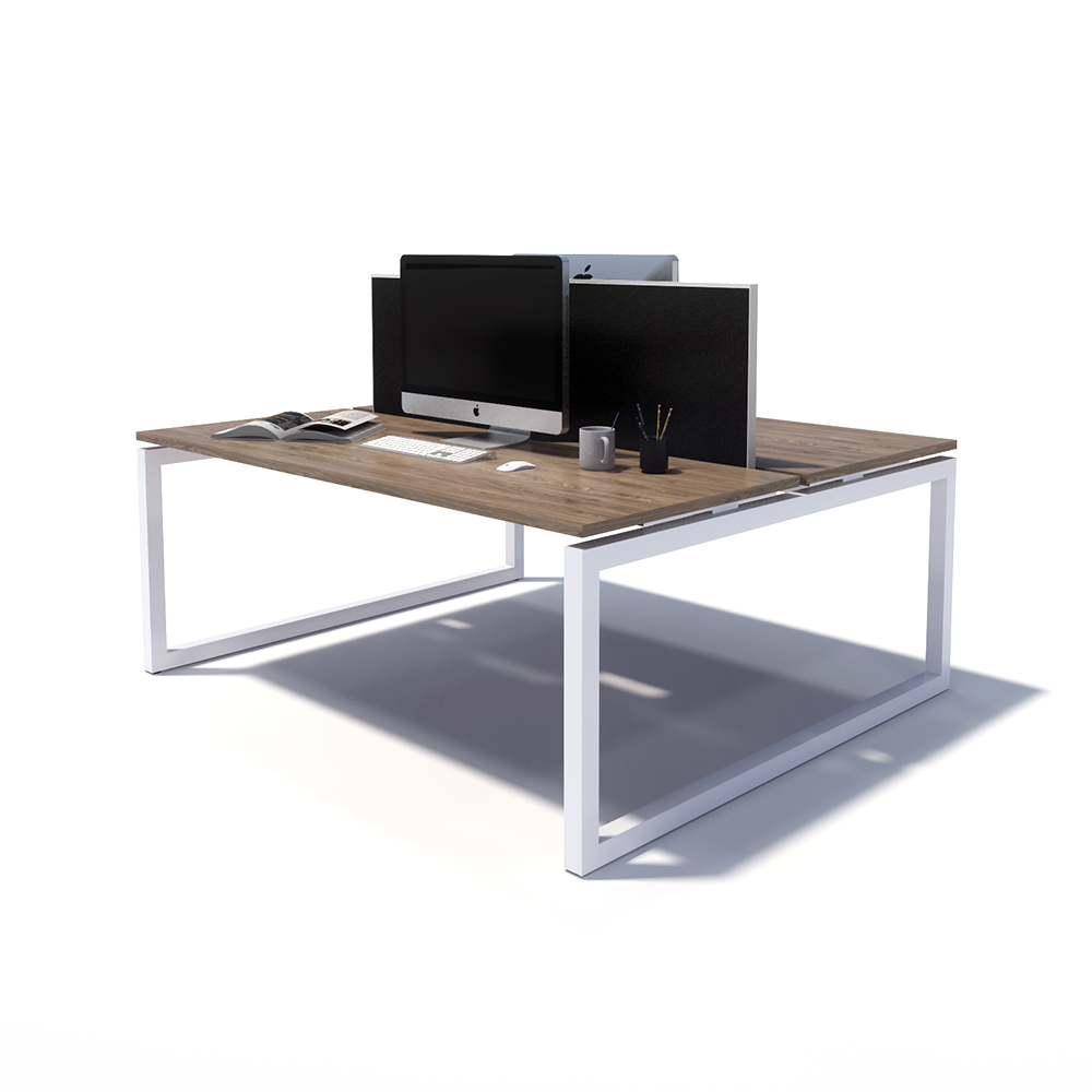 Gen O 2 Person Back to Back White Frame Workstation