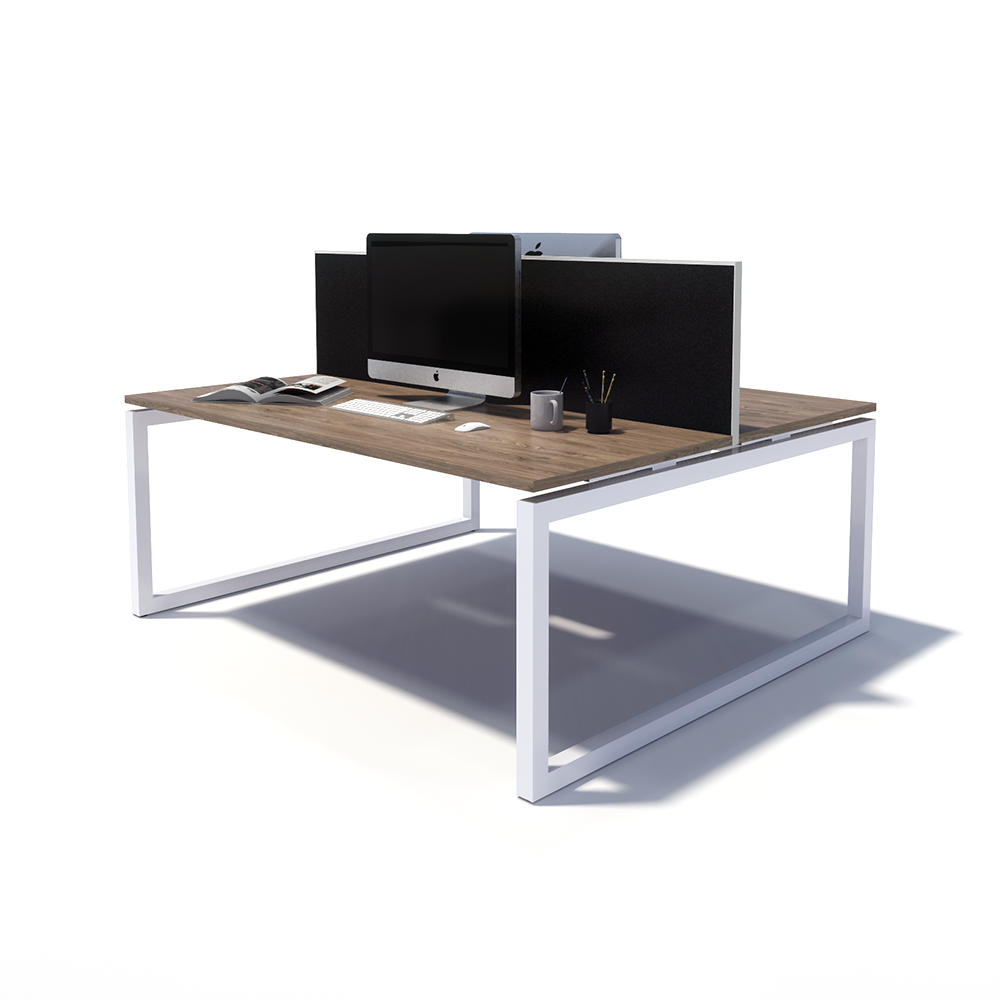 Gen O 2 Person Back to Back White Frame Workstation