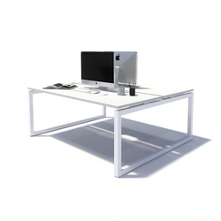 Gen O 2 Person Back to Back White Frame Workstation