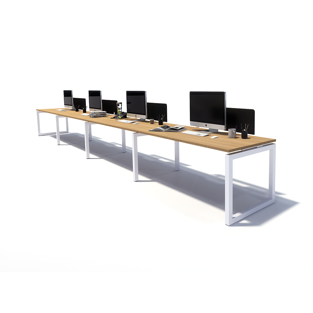 Gen O 4 Person Side by Side White Frame Workstation