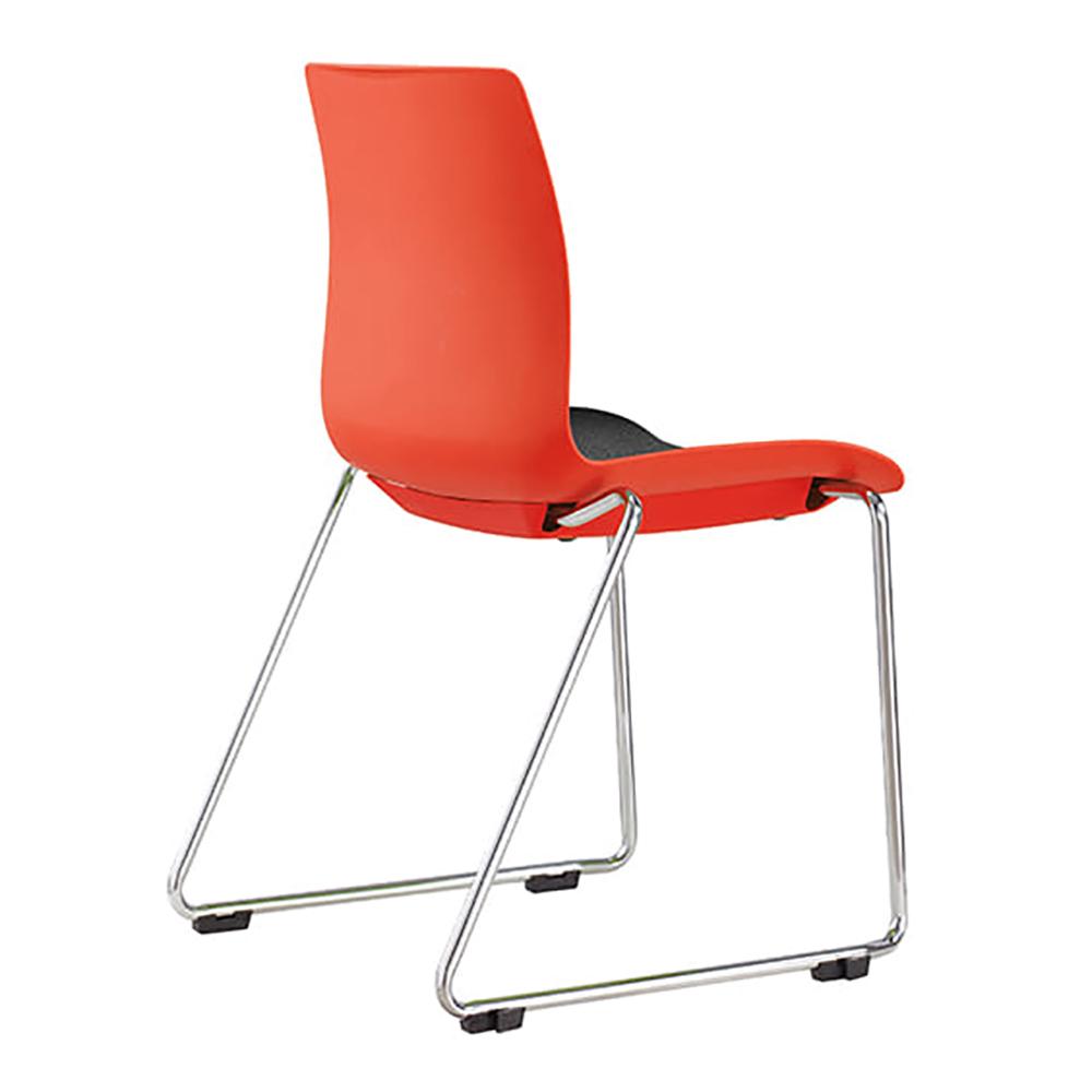 Pod Sled Red Shell Upholster Visitor Chair