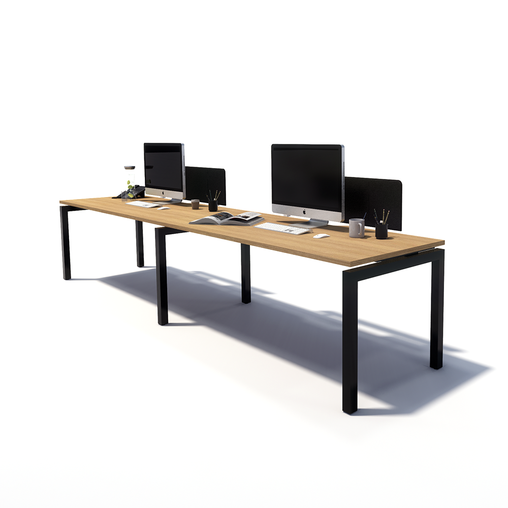 Gen Y 2 Person Side by Side Black Frame Workstation